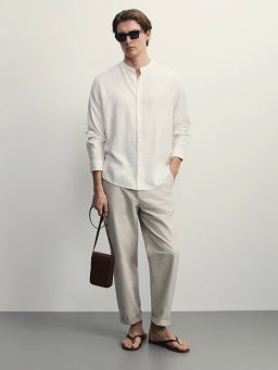 Рубашка regular fit со льном / Zarina  фото 2