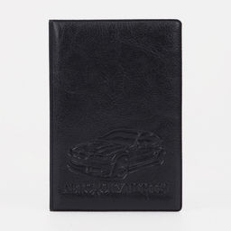 Обложка для автодокументов, с тиснением, чёрная