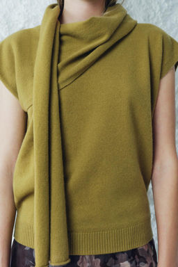 100% WOOL SCARF KNIT TOP - Zara фото 2