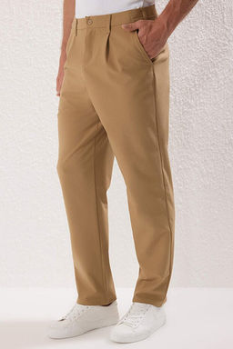 Bej Wideleg Baggy Rahat Kal_p More Sustinable Dokuma Kuma_ Pantolon TMNSS25PL00009