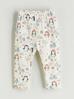 Beli Lastikli Bask?l? K?z Bebek Pijama Alt