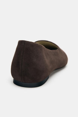 SUEDE POINTED BALLET FLATS - Zara фото 11