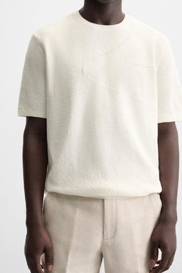 WAVE JACQUARD KNITTED T-SHIRT - Zara фото 6