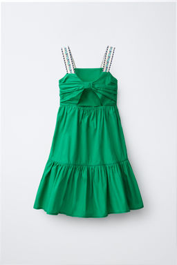VESTIDO POPEL?N TIRANTES BORDADOS / Verde - Zara фото 4