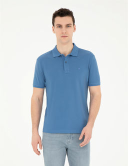 Koyu Mavi Slim Fit Basic Ti__rt
