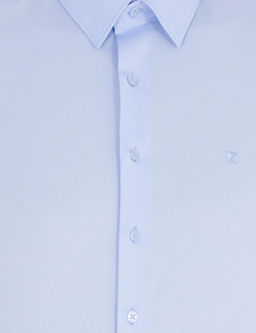 A__k Mavi Slim Fit Uzun Kollu Klasik G_mlek