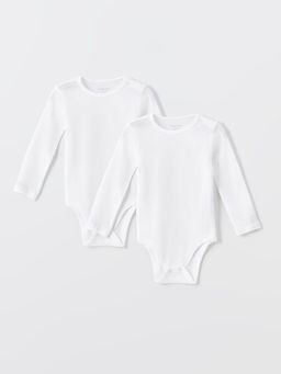 Bisiklet Yaka Uzun Kollu K?z Bebek ??t??tl? Bodysuit 2li