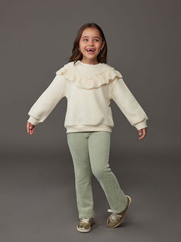 Beli Lastikli ?spanyol Pa?a Kadife K?z ?ocuk Tayt