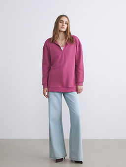 Dik Yaka Kad?n Sweatshirt Tunik