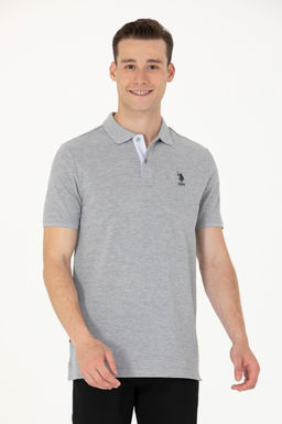 Мужская серая меланжевая базовая футболка - U.s. polo assn фото 3