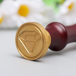 Печать для сургуча с деревянной ручкой «Бриллиант», 9×2.5×2.5 см