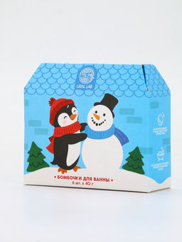 Бомбочки для ванны в домике Пингвин, набор 6 шт х 40 г, URAL LAB