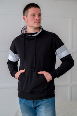 Толстовка мужская из футера Оскар черный макс - Амадэль фото 3