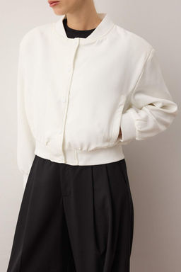 TRENDYOLMILLA Ekru Crop Ince Bomber Mont TWOSS24MO00032 фото 33