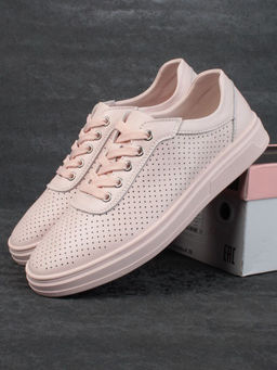 05-PDXL143-3 PINK Кроссовки женские (натуральная кожа)