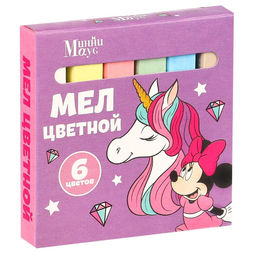 Набор мелков школьных, 6 цветов, Минни Маус Единорог - Disney фото 3