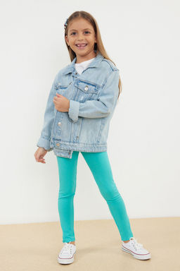 Mint K?z Cocuk Basic Duz Orme Tayt TKDSS24TA00002