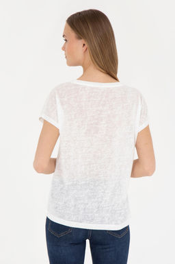 Женская футболка цвета экрю - U.s. polo assn фото 12