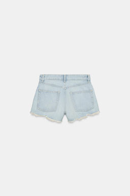 SHORTS DENIM TRF TIRO ALTO ROTOS / Azul claro - Zara фото 6