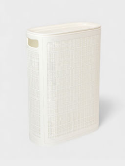 Плетёная корзина для белья с крышкой "Лён" 45л 43×20×60см, цвет белый