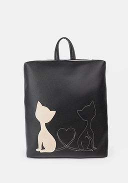 Рюкзак Модель №1307 | кожзам | гладкий | черный | Р929-1 | 33983