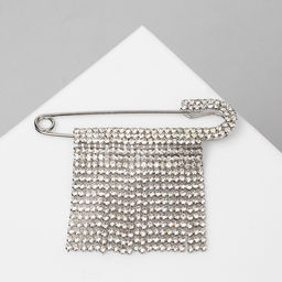 Булавка Торжество дождик, 7 см, цвет белый в серебре