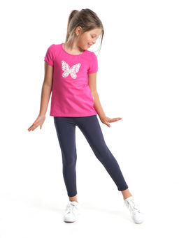 Комплект для девочки с лосинами UD 1728/22-7508 малина - Mini maxi фото 5