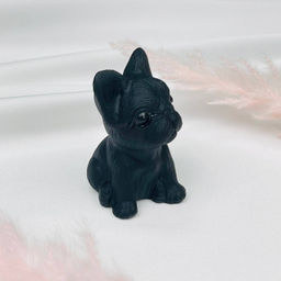 Фигурка резная из Обсидиана Французский бульдог - Радуга самоцветов фото 4