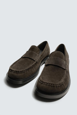 LEATHER PENNY LOAFERS - Zara фото 5