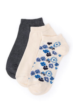 Женские кремовые носки-пинетки из трех предметов Неожиданная скидка в корзине