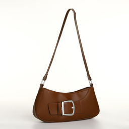 Сумка женская багет на молнии, 26×5×10.5 см, шоколадная