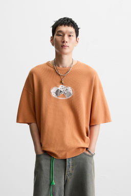 WASHED PRINT KNIT T-SHIRT - Zara фото 2