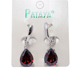 Серьги Silver покрытием с кристаллами