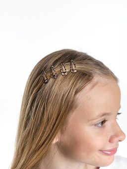 Набор заколок клик-клак ZG9092 коричневый