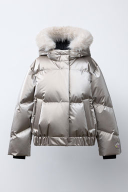 METALLIC WATER-RESISTANT AND WINDPROOF FEATHER DOWN PUFFER JACKET RECCO® SYSTEM SKI COLLECTION - Zara фото 18