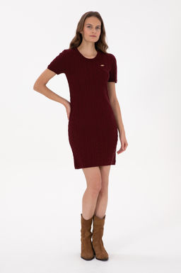 Kad_n Bordo Triko Elbise - U.s. polo assn фото 3