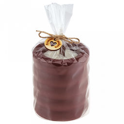 Свеча "Мишель-Бордо" д9,5см, h10см, ароматическая, парафин, золотой, в подсвечнике из гипса, время горения 6 часов (Россия)