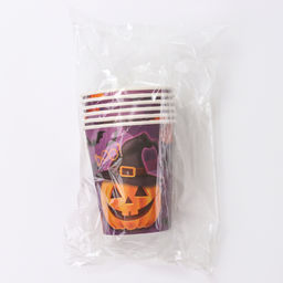 Цена за 6 шт. Стакан одноразовый бумажный «Весёлая тыква», 250 мл , на Хэллоуин