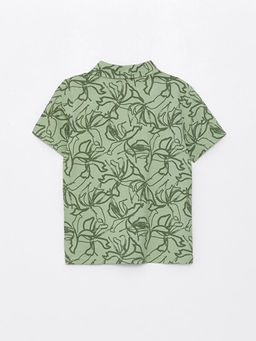 Polo Yaka Bask?l? K?sa Kollu Erkek ?ocuk Ti??rt - Waikiki фото 2