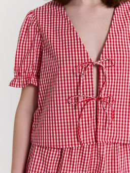 Комплект домашний женский красный в клетку - Mark formelle фото 6