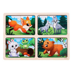 Пазлы Лесные зверята - Лесная мастерская фото 2