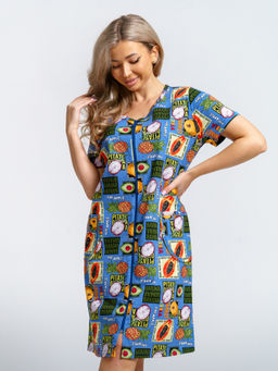 924 Халат "Тропики/голубой"