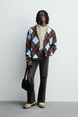 DIAMOND TEXTURED CARDIGAN