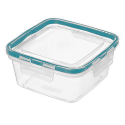 Контейнер для продуктов пластмассовый 0,4л, 11х11х5,5см, герметичный, прозрачный, подходит для СВЧ (Россия)