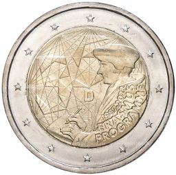 Монета 2 евро 2022 года J Германия  35 лет программе Эразмус