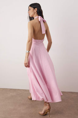 Siyah Dekolteli Boyundan Baglamal? Poplin Astarl? Dokuma Elbise TWOSS25EL00890 - Trendyolmilla фото 15