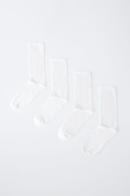 PACK CUATROS CALCETINES MEDIOS / Blanco - Zara фото 5