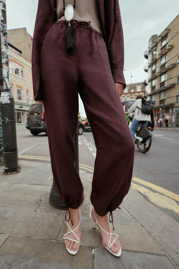 LINEN BALLOON TROUSERS