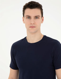 Lacivert Slim Fit Basic Ti__rt - Pierre cardin фото 2