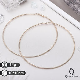 Серьги кольца Классика d=10 см, цвет золото